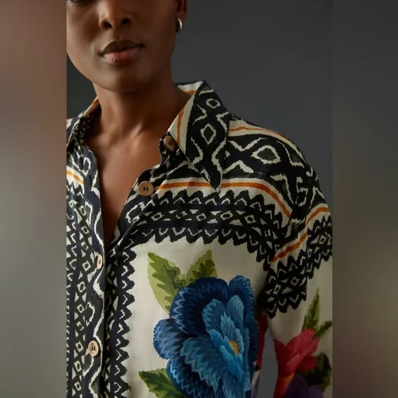 Farm Río By Anthropologie Classic Button Down - Picture 4 of 11